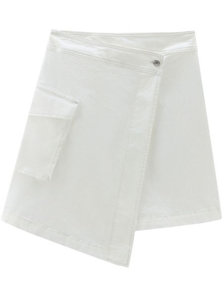Βαμβακερή φούστα mini Woolrich λευκό