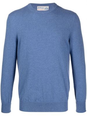 Kašmírový svetr s kulatým výstřihem Ballantyne modrý