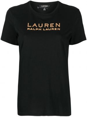 Тениска с принт Lauren Ralph Lauren черно