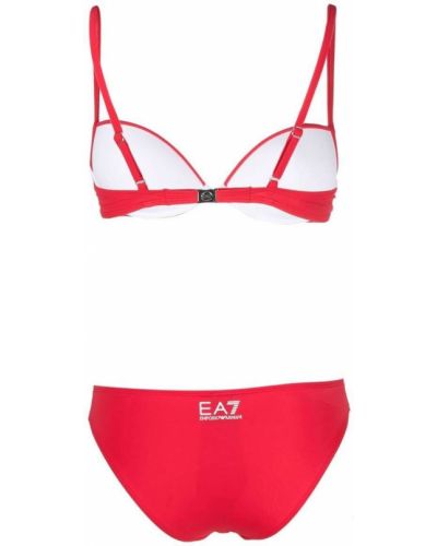 Bikini à imprimé Ea7 Emporio Armani rouge