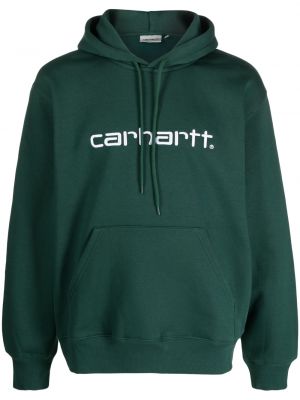 Hoodie med broderi Carhartt Wip grön