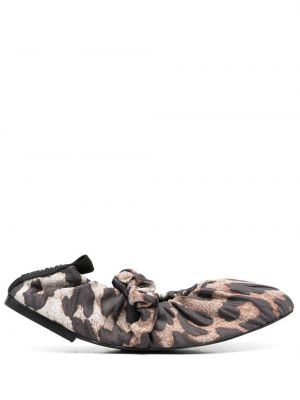 Jacquard ballerinas Ganni brun