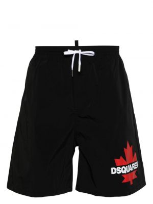 Shorts mit print Dsquared2 schwarz