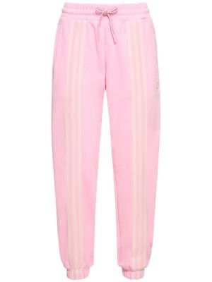 Pantaloni sport cu dungi Adidas Originals roz