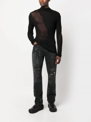 Skinny džíny s oděrkami 032c šedé