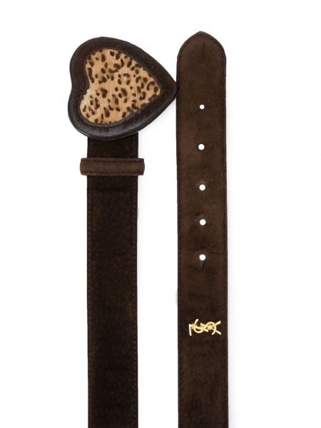 Cinturón con hebilla con corazón Yves Saint Laurent Pre-owned marrón