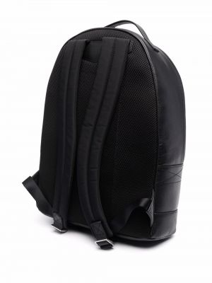 Kožený batoh na zip Emporio Armani černý