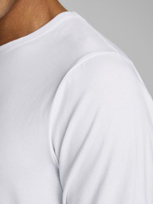 T-shirt a maniche lunghe Jack & Jones bianco