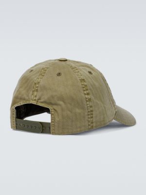 Haftowana czapka z daszkiem bawełniana Rrl zielona