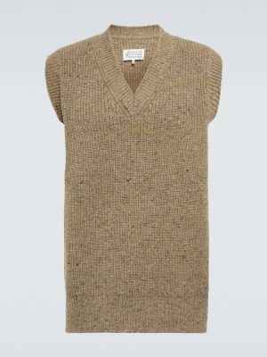 Chaleco de lana de cachemir con estampado de cachemira Maison Margiela marrón