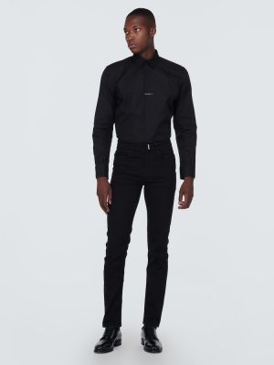 Βαμβακερό παντελόνι σε στενή γραμμή Givenchy μαύρο