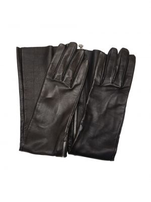 Kožené rukavice Chanel Pre-owned černé