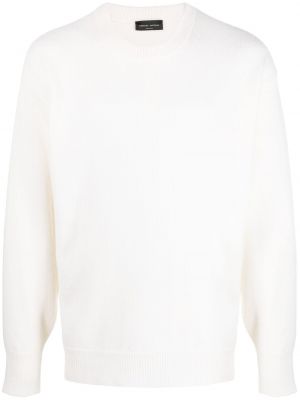 Вълнен пуловер от мерино вълна Roberto Collina бяло