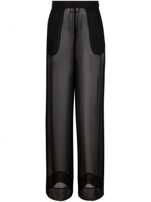 Pantaloni transparente cu croială lejeră Saint Laurent negru