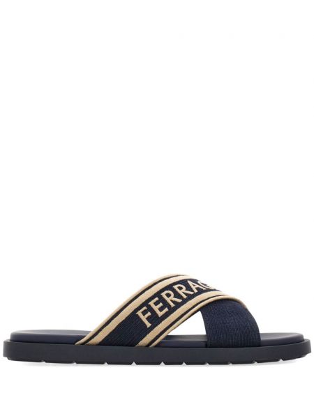 Bavlněné sandály Ferragamo modré