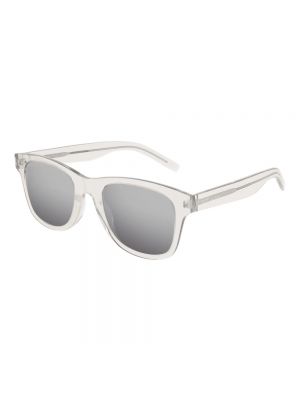 Okulary przeciwsłoneczne slim fit z kryształkami Saint Laurent szare