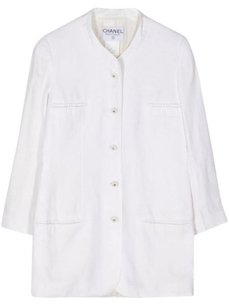 Leinen hemd mit geknöpfter Chanel Pre-owned weiß