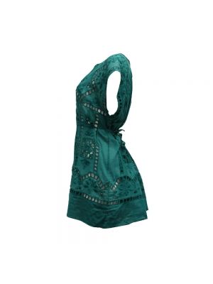 Sukienka bawełniana koronkowa Isabel Marant Pre-owned zielona