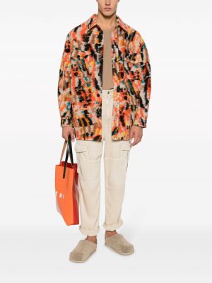 Vlněný kabát Marant oranžový