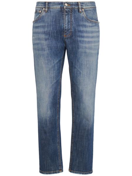 Jeans med broderi Dolce & Gabbana blå