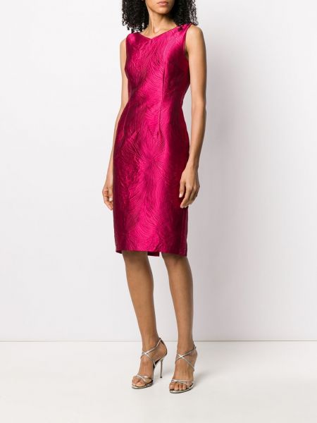 Vestido de noche ajustado de tejido jacquard Talbot Runhof rosa