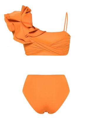 Bikini z falbankami Maygel Coronel pomarańczowy