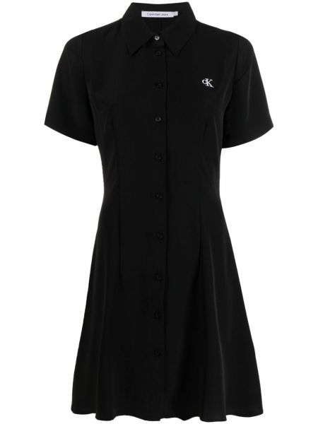 Джинсовое рубашка платье мини Calvin Klein Jeans, черное