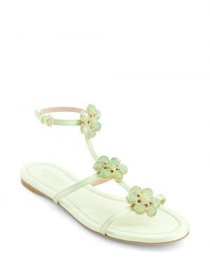 Květinové kožené sandály Giambattista Valli zelené