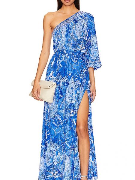 Robe à une épaule Poupette St Barth bleu