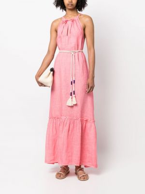Lněné šaty bez rukávů 120% Lino růžové