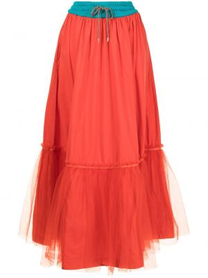 Falda larga con cordones Kolor naranja