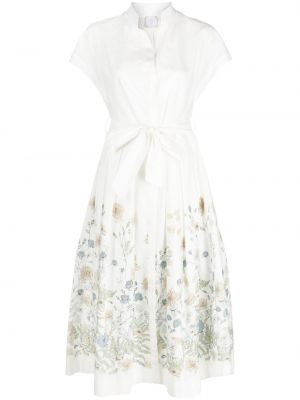 Obleka s cvetličnim vzorcem s potiskom Eleventy bela
