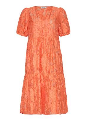 Midi šaty Moss Copenhagen oranžová