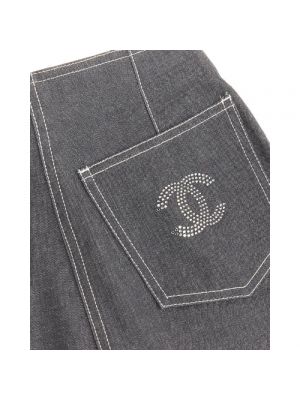 Falda vaquera Chanel Vintage gris