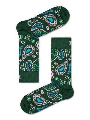 Nogavice s paisley potiskom Happy Socks zelena