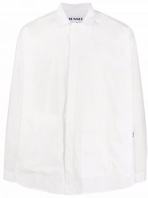 Koszula bawełniana relaxed fit Sunnei biała