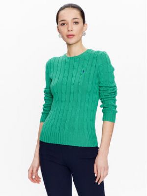 Slim fit svetr Polo Ralph Lauren zelený
