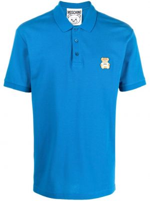 Brodert poloskjorte Moschino blå