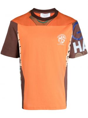Тениска с принт Marine Serre оранжево