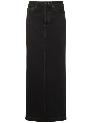 Czarna spódnica jeansowa bawełniana Wardrobe.nyc