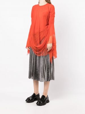 Bluzka tiulowa drapowana Junya Watanabe czerwona