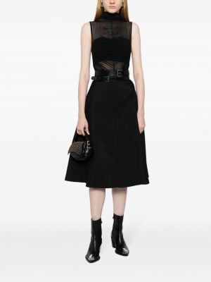 Jupe mi-longue Christian Dior noir