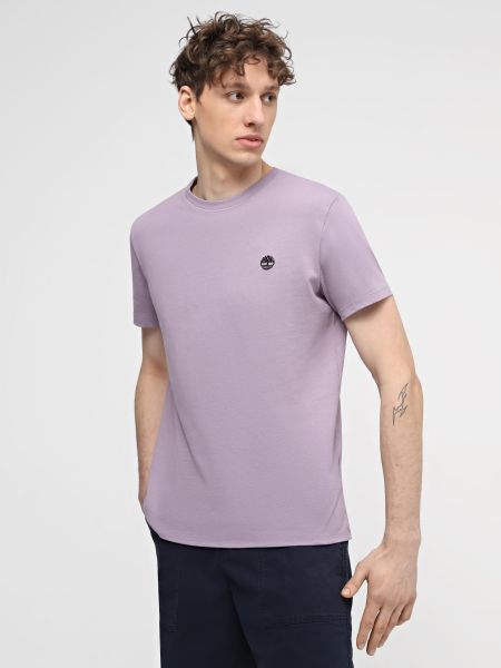 Хлопковая футболка Timberland фиолетовая