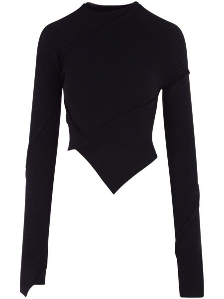 Haut long en tricot asymétrique Balenciaga noir