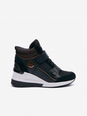 Δερμάτινα sneakers με τακούνι-σφήνα Michael Kors μαύρο