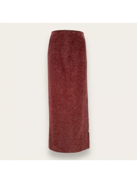 Falda de lana Chanel Vintage rojo