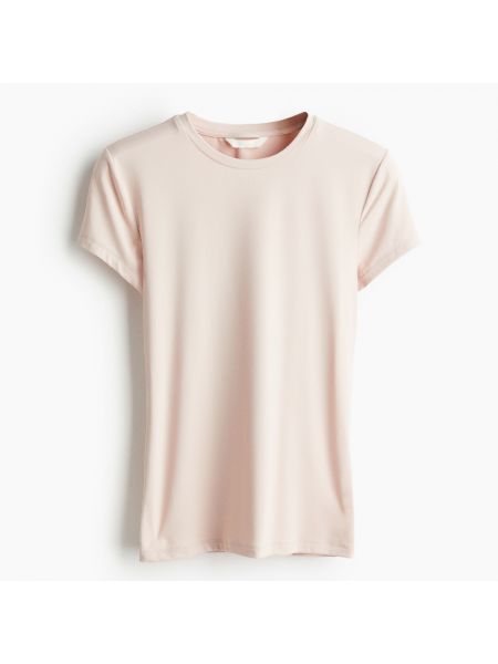 Приталенная футболка H&m розовая