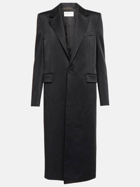Saténový kabát Saint Laurent čierna