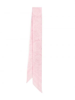 Μεταξωτός κασκόλ με σχέδιο Versace ροζ