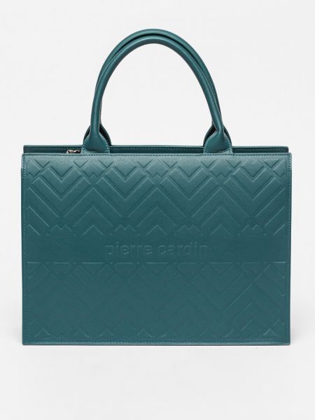 Кожаная сумка Pierre Cardin зеленая